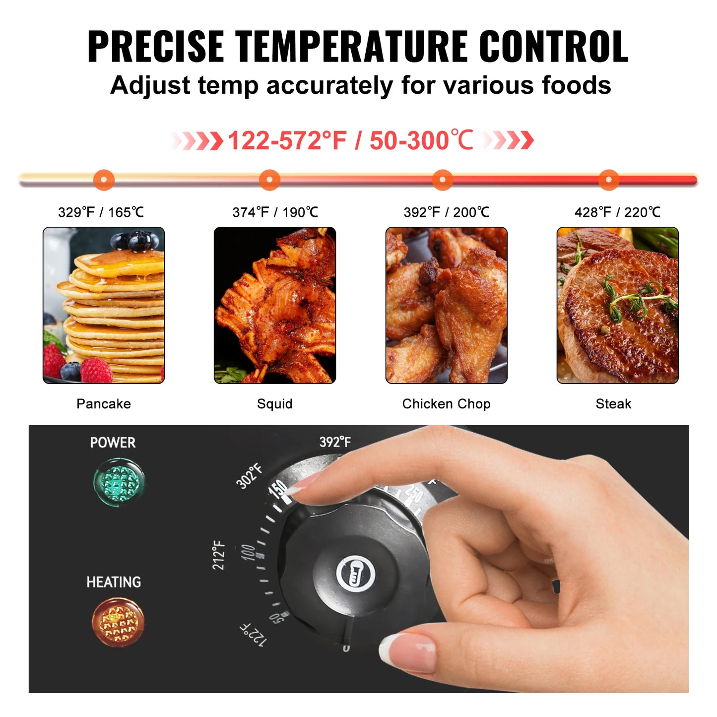 SucceBuy 21In Commercial Electric Grill Flat Pan Stainless Steel Desktop Griddle Hotplate Teppanyaki Grill w/Temperature Control